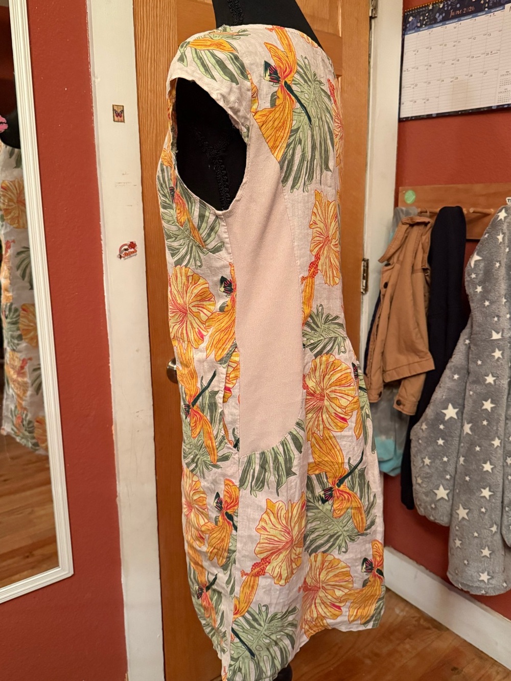 Lungo Marno Floral Shift Dress in Yellow & Green - Picture 3 of 4